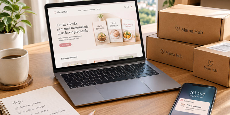 Criação de loja virtual própria com integração de pagamento, frete e marketplaces